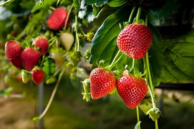 PlantExotic Red Strawberry Plant Thai Variety Healthy Live Plant With Grow bag Height 20-30 c.m for home gardening Pack Of -1