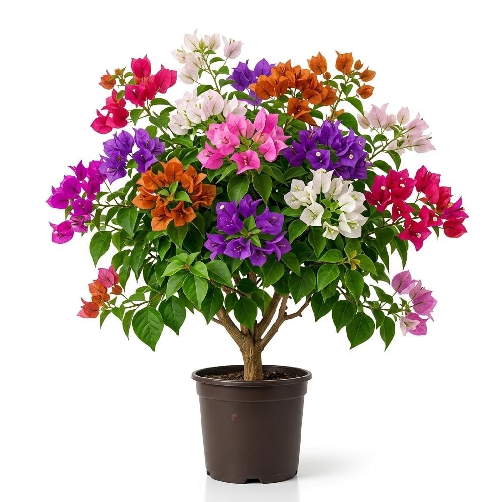 Dwarf Hybrid Multicolour Bougainvillea Live  Plant (3-6 Colour Grafted)
