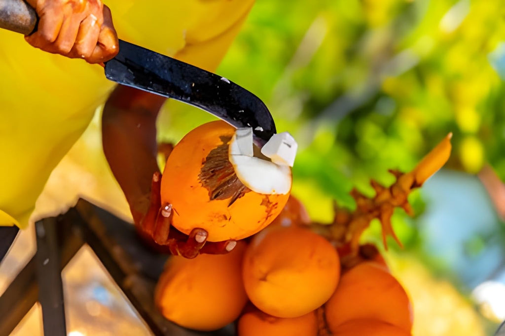 Yellow Malayan Dwarf Coconut Live Plant | Hybrid Tropical Coconut Tree | Fast Growing Home Garden Fruit Plant
