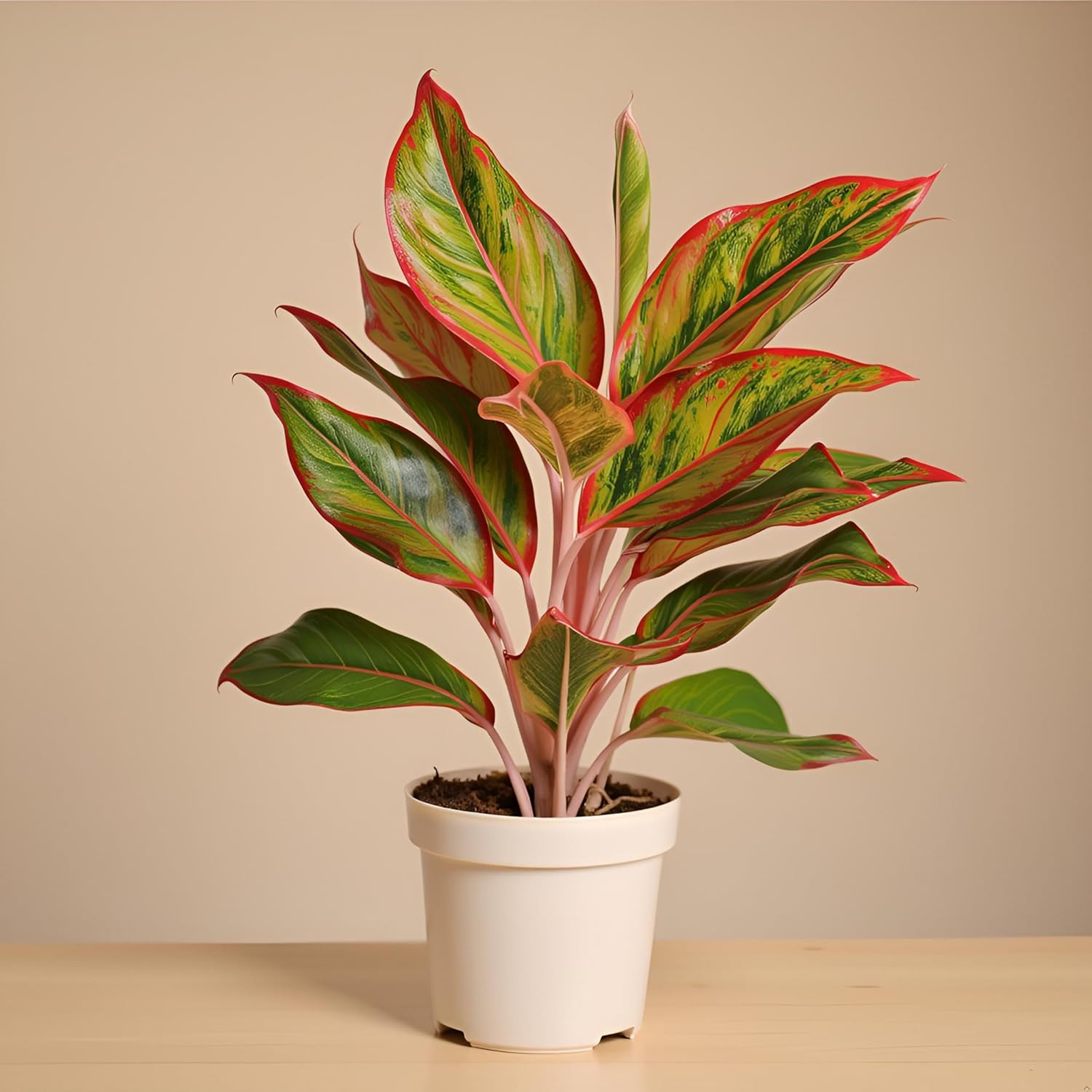 Aglaonema Auspicious Red Live Indoor Plant | Decorative Air Purifying Foliage